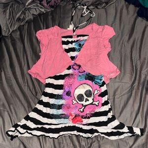 Skulls & Flowers Halter Dress Girls